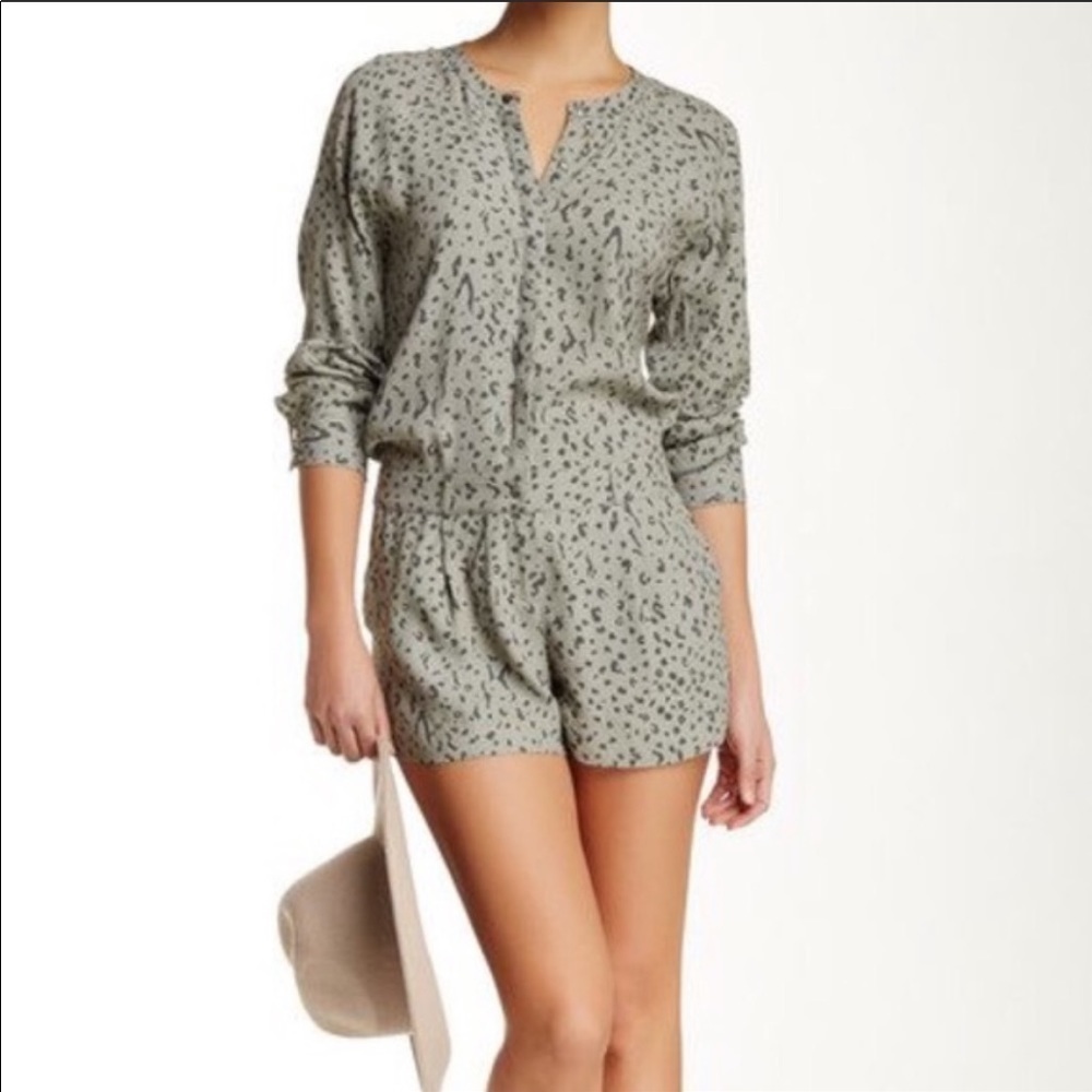 Michael Stars Long Sleeve Animal Print Romper